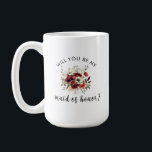 Caneca De Café Madrinha de casamento Proposta Coração Floral Nota<br><div class="desc">Surpreenda seu **melhor amigo** ou **irmã*** com uma proposta sensata e elegante **Madrinha de casamento** usando esta charmosa caneca de café floral! Adorada com delicadas flores de safra e caligrafia graciosa, esta caneca é a maneira perfeita de perguntar, **"Você será minha Madrinha de casamento?"** em um estilo significativo e eterno....</div>