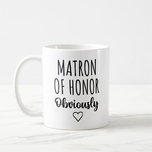 Caneca De Café Madrinha de Honra Proposta Obviamente Engraçada (Esquerda)