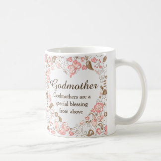 Caneca De Café Madrinha floral personalizada do coração