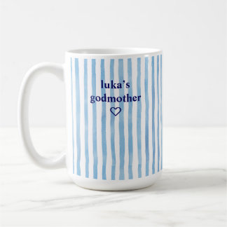 Caneca De Café Madrinha Listrada Azul Personalizada