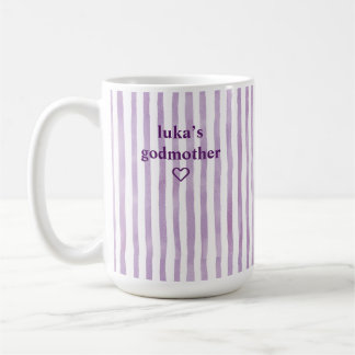 Caneca De Café Madrinha Personalizada com Listras de Lavanda