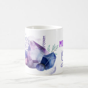 Caneca De Café *~* Mãe A GEM - Pedras Gemstones Aquarela Pedras G