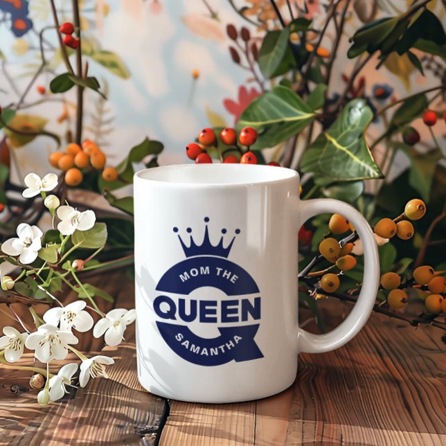Caneca De Café Mãe A Tipografia Criativa Rainha Azul (Criador carregado)