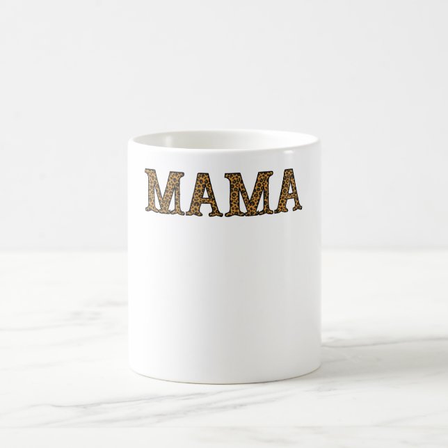 Caneca De Café Mãe A Vida Camisa Leopardo Cheetah Impressão, Mãe  (Centro)