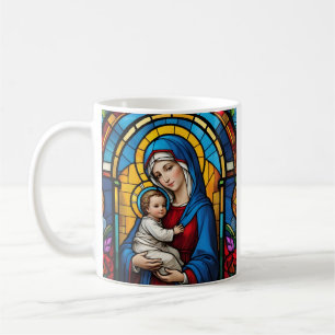 Caneca De Café Mãe Abençoada Mary e Jesus Bebê - Virgem Maria