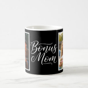 Caneca De Café Mãe Adicional Elegante Cursivo 2 Fotos Preto