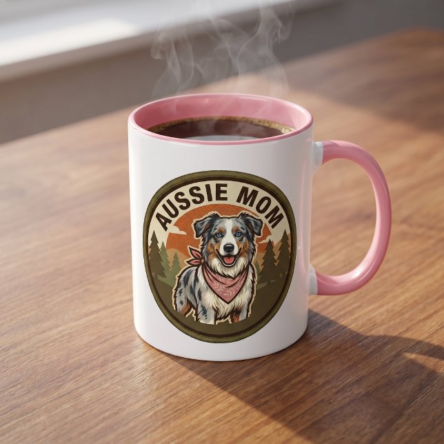 Caneca de Café Mãe Aussie | Mãe de Australian Shep (Criador carregado)