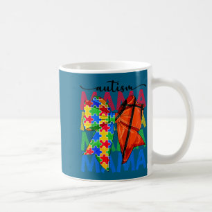 Caneca De Café Mãe autismo consciência de autismo coquette laço