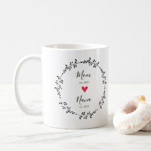 Caneca De Café Mãe Avó Ano Est. Coração