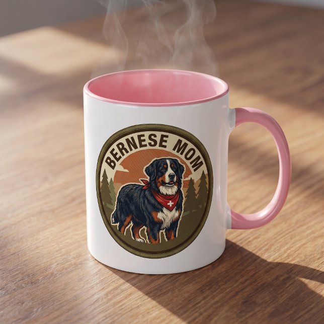 Caneca de Café Mãe Bernesa | Presente de Cão de Mo (Criador carregado)