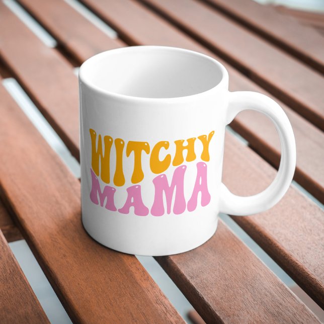 Caneca De Café Mãe Bruxinha Fofa Mãe Bruxa Dia das Bruxas (Criador carregado)