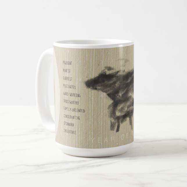 Caneca De Café Mãe Buffalo e seu filhote Chinês Ox Year Por M (Frente Esquerda)