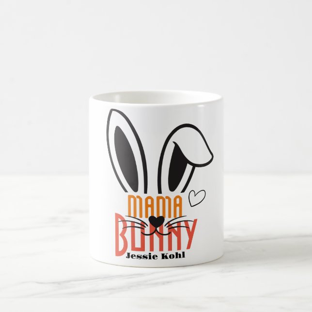 Caneca De Café mãe bunny páscoa elegante família simples e fofa (Centro)