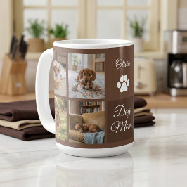 Caneca De Café Mãe Cachorro Marrom Impressão de Pata Oito Fotos P