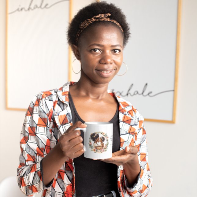 Caneca De Café Mãe Com Dia de as mães De Bebê (Criador carregado)