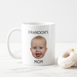 CANECA DE CAFÉ MÃE COM FOTO DE CABEÇA DO BEBÊ