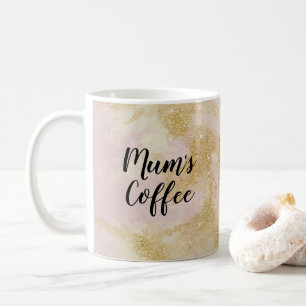 Caneca De Café Mãe cor-de-rosa-café e caneca-relha-dourada
