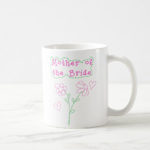 Caneca De Café Mãe cor-de-rosa das flores da noiva