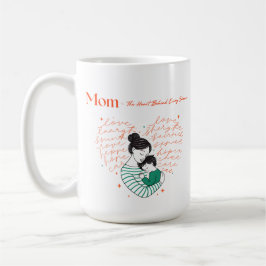 Caneca De Café Mãe Coração Amor Tipografia Arte da Maternidade