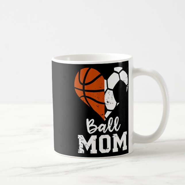 Caneca De Café Mãe Coração Engraçado Futebol Esboço Mãe  (Direita)