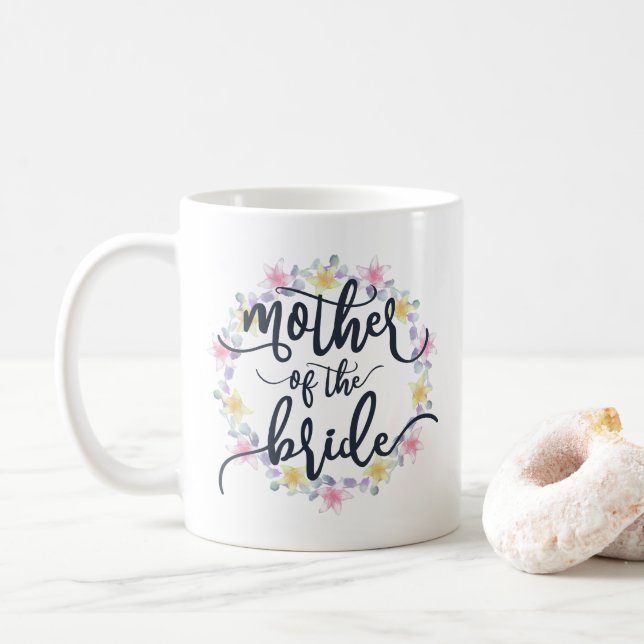 Caneca De Café Mãe da Caligrafia do Casamento Bride | Mug (Com Donut)