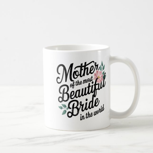 Caneca De Café Mãe Da Mais Bela Noiva Feliz Bridal Pa (Direita)