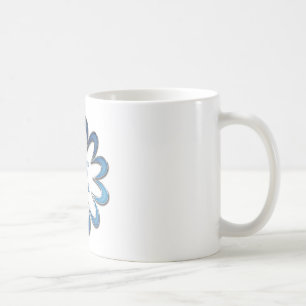 Caneca De Café Mãe da Noiva Flor Azul & Contorno Prateado