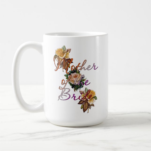Caneca De Café Mãe Da Noiva Floral (Esquerda)