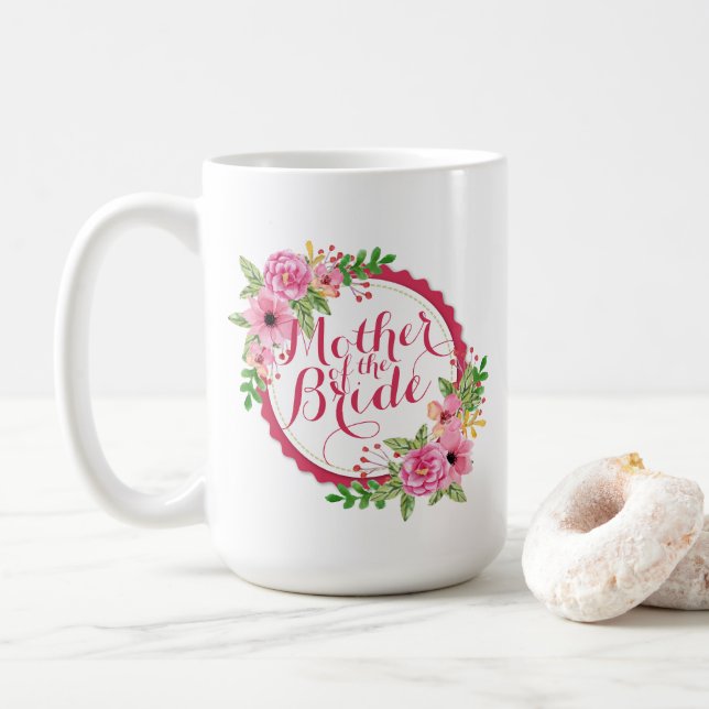 Caneca De Café Mãe da Noiva Floral Wedding Classic Mug (Com Donut)