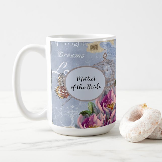 Caneca De Café Mãe da Noiva Vitoriana pensa sonhos (Com Donut)