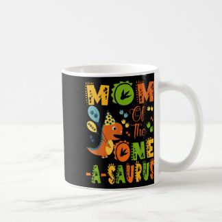 Caneca De Café Mãe Da Parte Do Dinossauro primeiro aniversario De