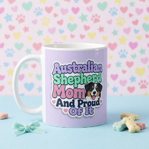 Caneca De Café Mãe de Australian Shepherd e Orgulhosa 