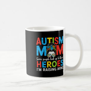 Caneca De Café Mãe de Autista Criando Herói Engraçado Conscientiz