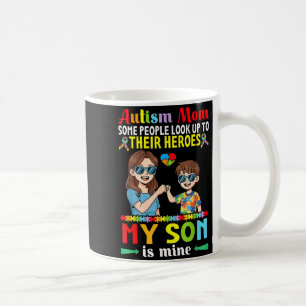 Caneca De Café Mãe de autista Meu filho é meu herói Consciência A