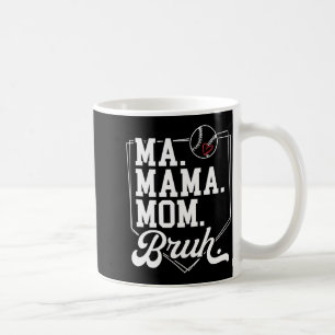 Caneca De Café Mãe de beisebol engraçada Bruh com nome e número d