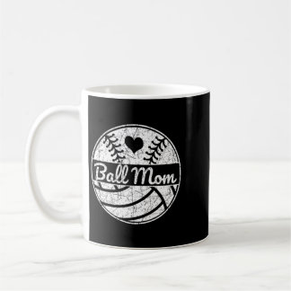 Caneca De Café Mãe de Bola Metade de Beisebol Softbol Metade de V