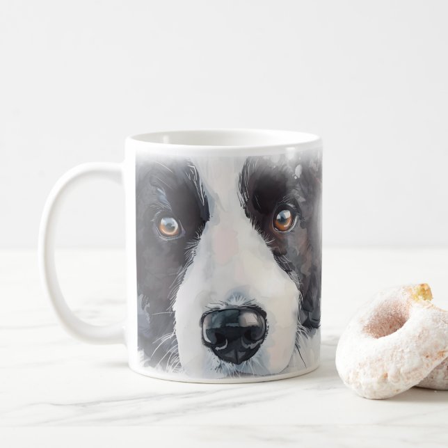 Caneca De Café Mãe de Border Collie (Com Donut)