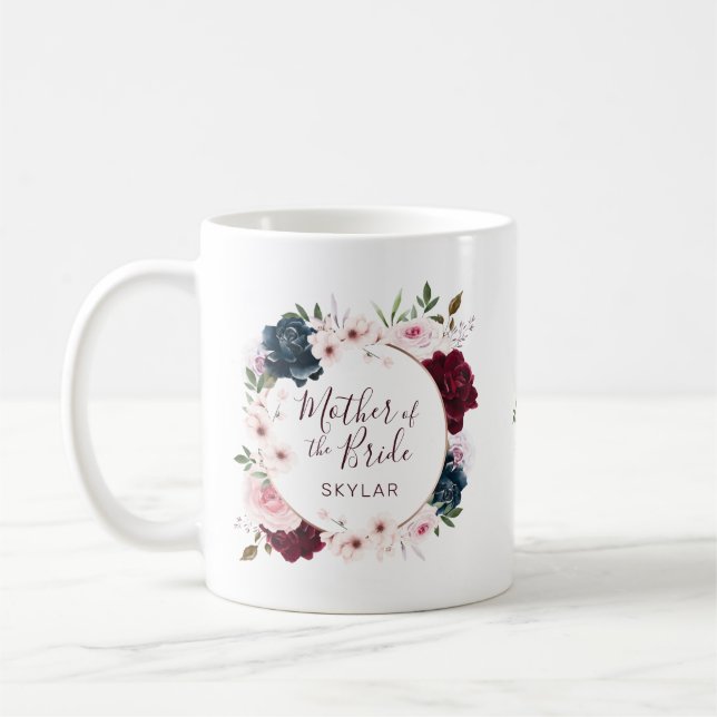Caneca De Café Mãe de Bride Vermelho e Rosa de Marinho (Esquerda)
