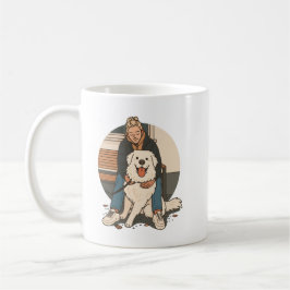 Caneca De Café Mãe de Cachorro Abraçando Filhote Fofinho Momento