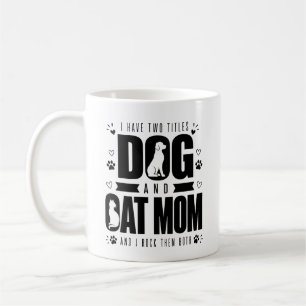 Caneca de Café Mãe de Cachorro e Gato Engraçada Pr