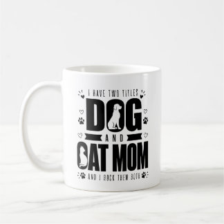 Caneca de Café Mãe de Cachorro e Gato Engraçada Pr