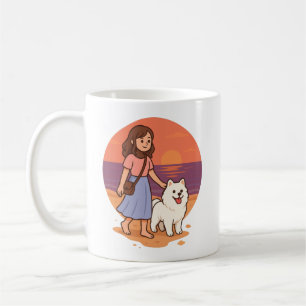 Caneca De Café Mãe de Cachorro Fofo Passeando Filhote Fofinho na