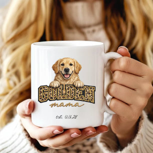 Caneca De Café Mãe de Cachorro Mãe de Retriever Dourado Leopard