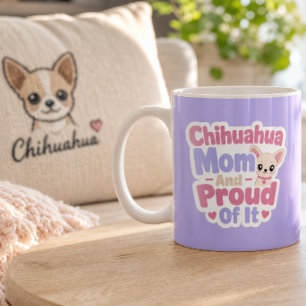 Caneca De Café Mãe de Chihuahua, Cachorro Pequeno Grande Personal