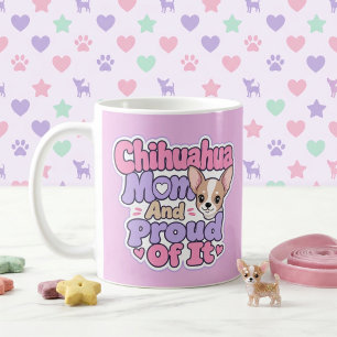 Caneca De Café Mãe de Chihuahua, Cachorro Pequeno Grande Personal