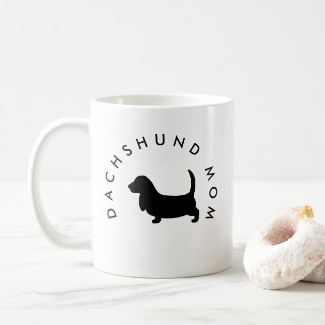 Caneca De Café Mãe de Dachshund (Com Donut)