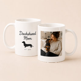 Caneca De Café Mãe de Dachshund | Foto Personalizada do Wiener Do