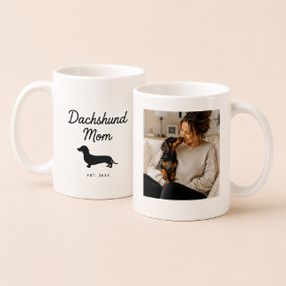 Caneca De Café Mãe de Dachshund | Foto Personalizada do Wiener Do