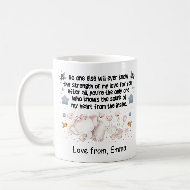 Caneca De Café Mãe de Elefante Personalizada (Esquerda)