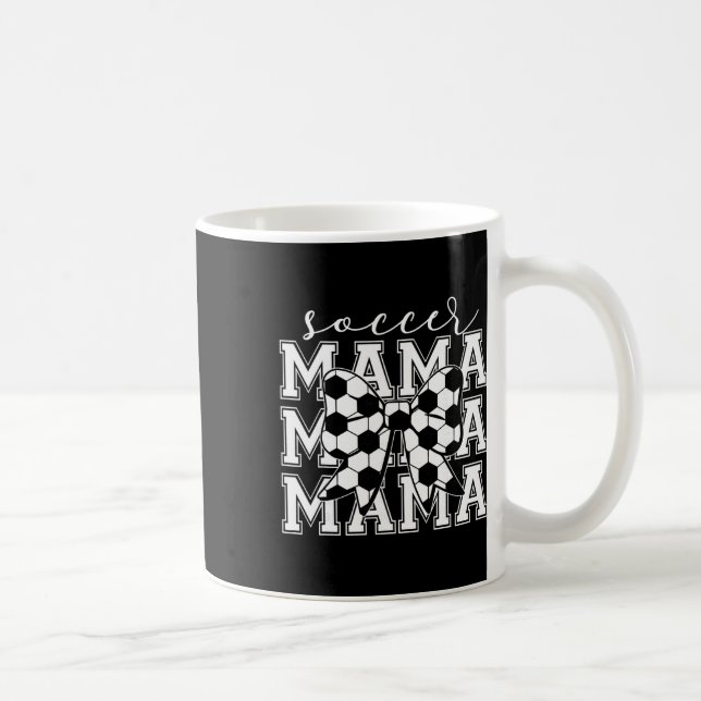 Caneca De Café Mãe de Futebol Retro Groovy Futebol Softll Mamãe  (Direita)